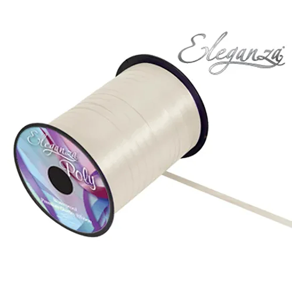 Eleganza Poly Curling Ribbon 5mm x500yds No.61 Ivory