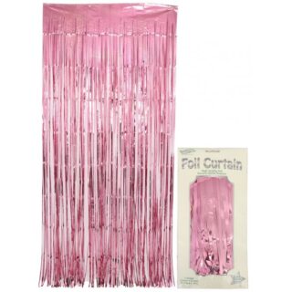 Oaktree Foil Door Curtain 0.90m x 2.40m Metallic Lt. pink