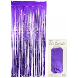 Oaktree Foil Door Curtain 0.90m x 2.40m Metallic Purple
