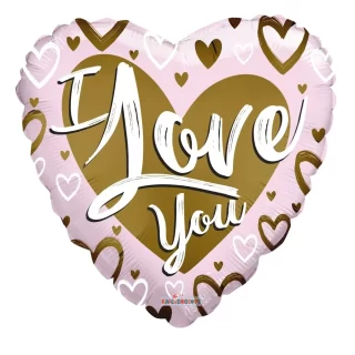 I Love You Gold And Pink Jumbo Heart - 36