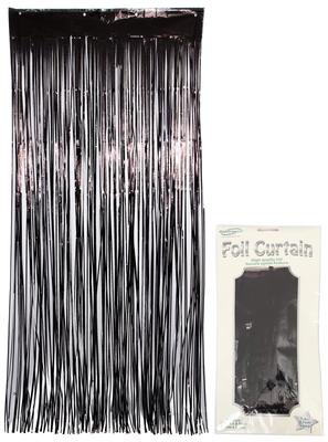 Oaktree Foil Door Curtain 0.90m x 2.40m Metallic Black
