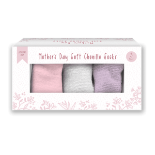 Gem - Mother's Day Soft Chenille Socks 3pk - MOT6160OB