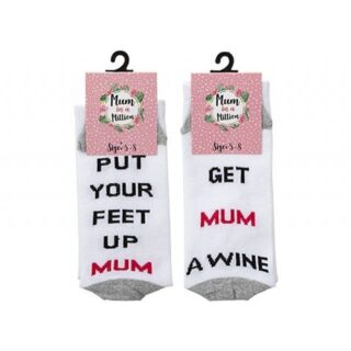 PMS - Best Mum Ever Socks - PUT YOUR FEET UP   - UK Size 5-8 -  734085