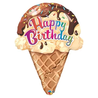 Qualatex - Birthday Ice Cream Cone Shape - 27