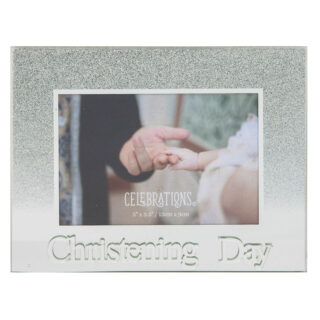 Silver Glitter Frame 5" x 3.5"  Christening Day FG605CH