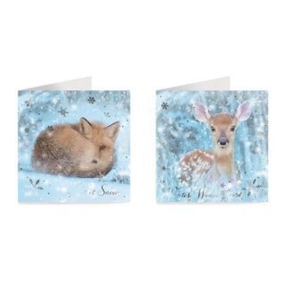 Tom Smith Cards, 12 Premium Christmas Cards, Fox & Deer - XAKTC1205