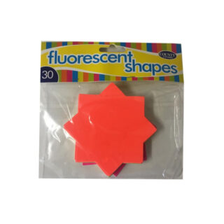 Fluorescent Star Shapes - 30ct - 100mm - C343