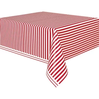 Unique - Red Stripe Table Cover - 54