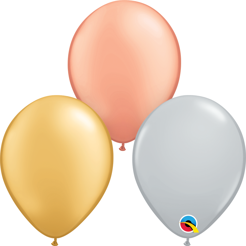 05" ROUND TRI-COLOR MTLC 100CT - QUALATEX PLAIN LATEX