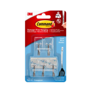 Command Small Clear Wire Hooks - 17067CLR