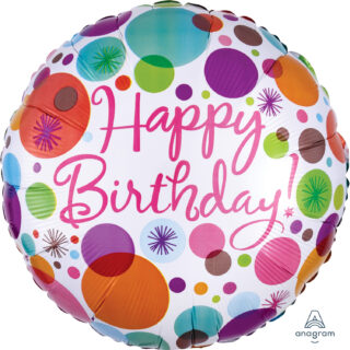 Anagram Happy Birthday Polka Dots Standard Foil Balloons S40