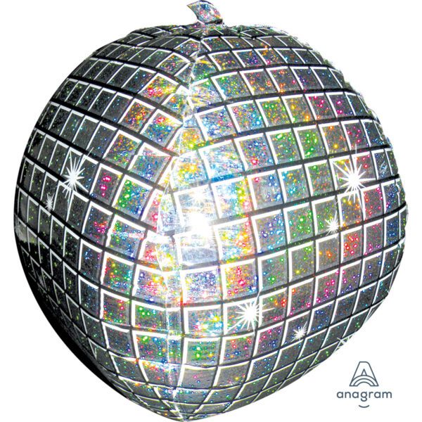 Anagram Disco Ball Holographic Ultra Shape Foil Balloons 15"/38cm w x 15"/38cm h P45