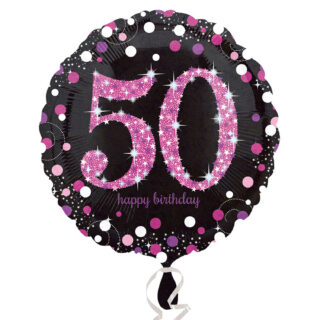 Anagram Pink Sparkling Celebration 50th Standard Foil Prismatic Balloons S40 - 3378701