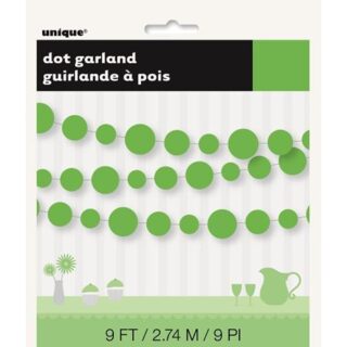 Unique - Green Dots Paper Garland 9ft - 63294