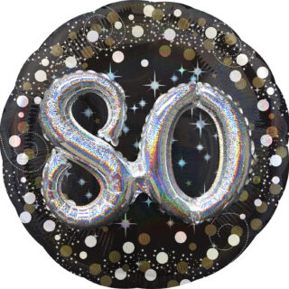 Anagram Gold Sparkling Celebration 80th Birthday Multi Balloons P75