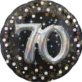 Anagram Gold Sparkling Celebration 70th Birthday Multi Balloons P75