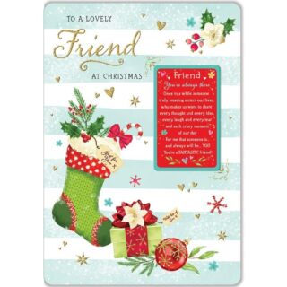 REGAL - Sentiment Christmas Card Friend - 9 x 6 inches- Code 75 - 6pk - C85146