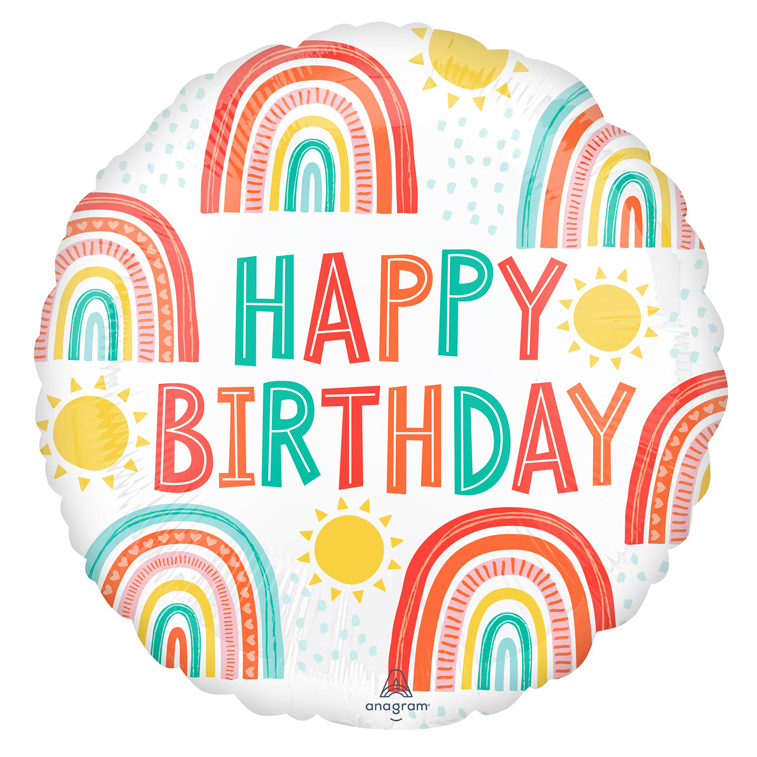 Anagram 18" S40 Retro Rainbow Birthday Pkt - 42913-01