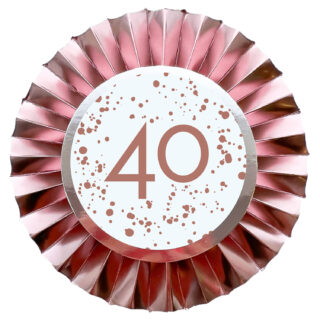 Amscan - 40th Birthday Rose Gold Badges - 12 cm - 9913910