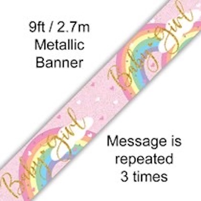 9ft Banner Pastel Rainbow Girl Holographic*
