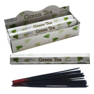 37143 Stamford Premium Hex Incense Sticks Green Tea - INC357