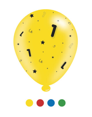 Age 1 Unisex Birthday Latex Balloons Pack of 8