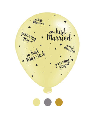 Just Married Latex Balloons x 6 pks of 8 balloons