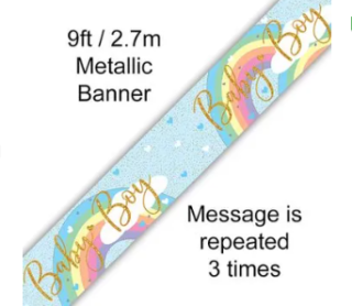 9ft Banner Pastel Rainbow Boy Holographic