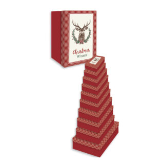 XMAS 10 NESTED BOXES STAG
