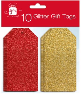 TAGS 10 GLITTER RED/GOLD