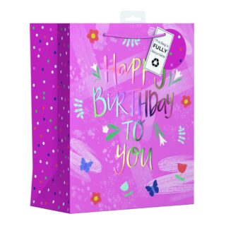Design Group - Female Birthday Text Gift Bag - L - YANGB50L
