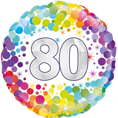Oaktree 18" 80th Colourful Confetti Birthday*