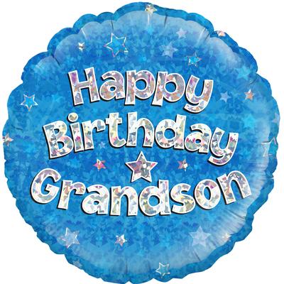 Oaktree 18" Happy Birthday Grandson Holographic