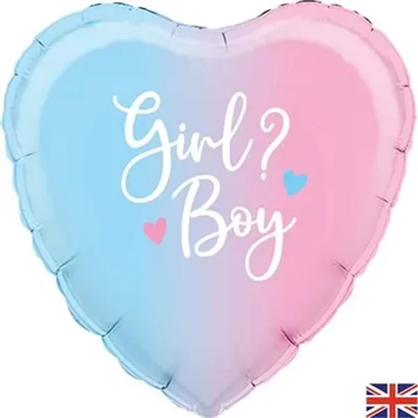 Oaktree - 18inch Ombre Heart Gender Reveal - 229929 *