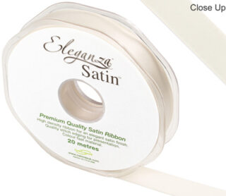 Eleganza Double Faced Satin 15mm x 20m Ivory No.61