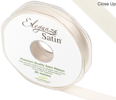 Eleganza Double Faced Satin 15mm x 20m Ivory No.61