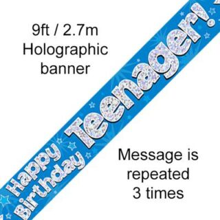9ft Banner Teenager Blue