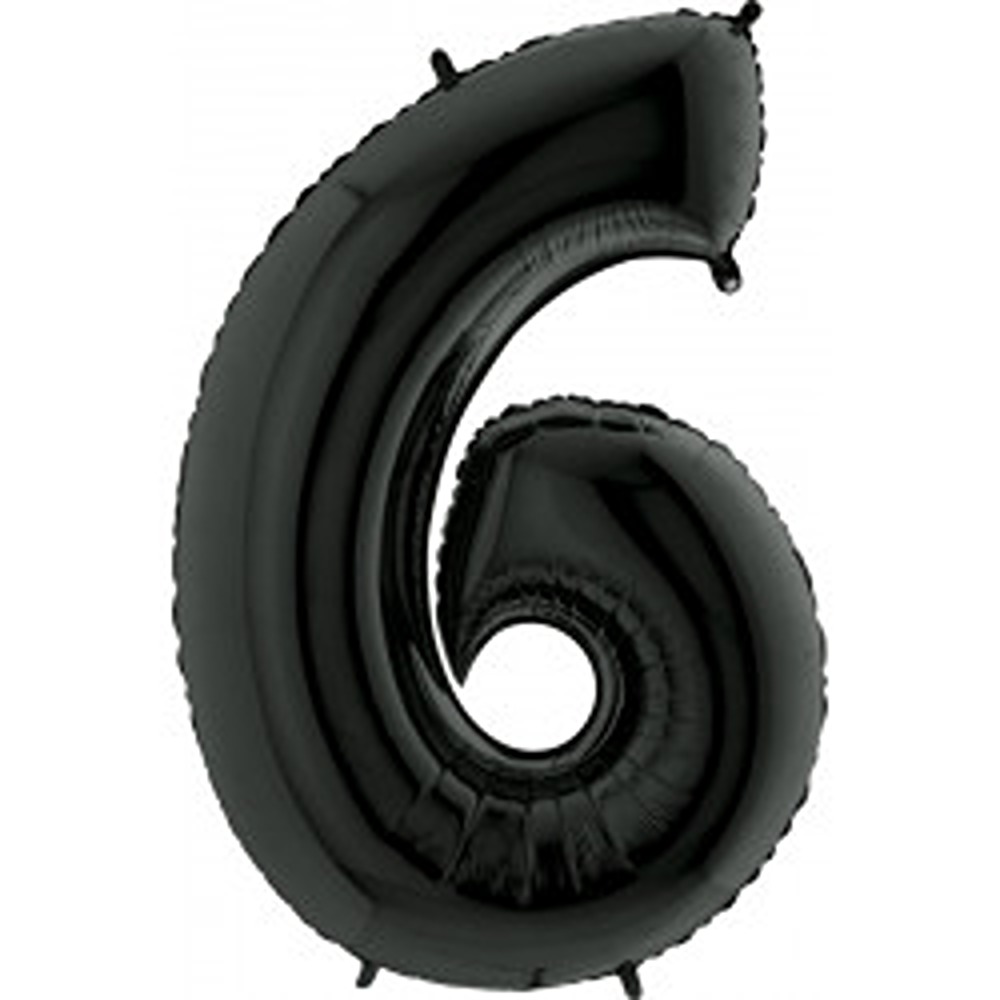 Grabo 40" Black Number 6 Shape Pkt - 046K-P
