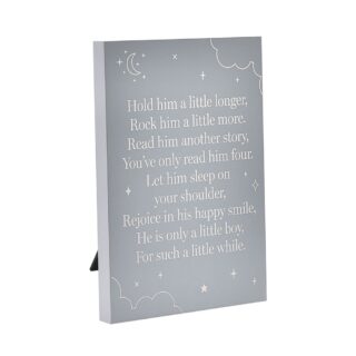 Sifcon - Bambino Wooden standing Plaque  Quote Blue - BM166