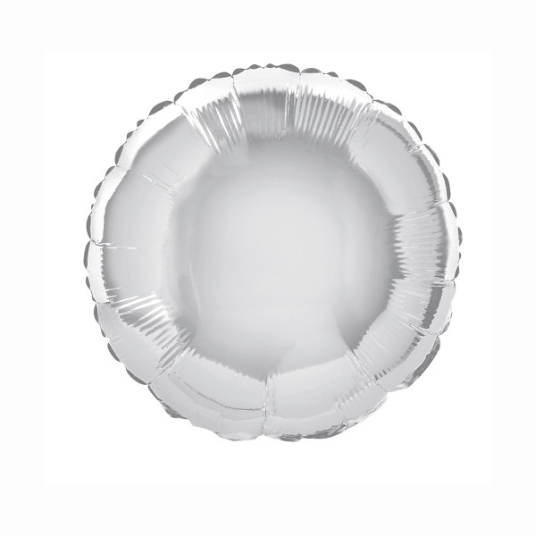 Unique 18" Silver Solid Round Foil Balloon, Packaged - 53332*