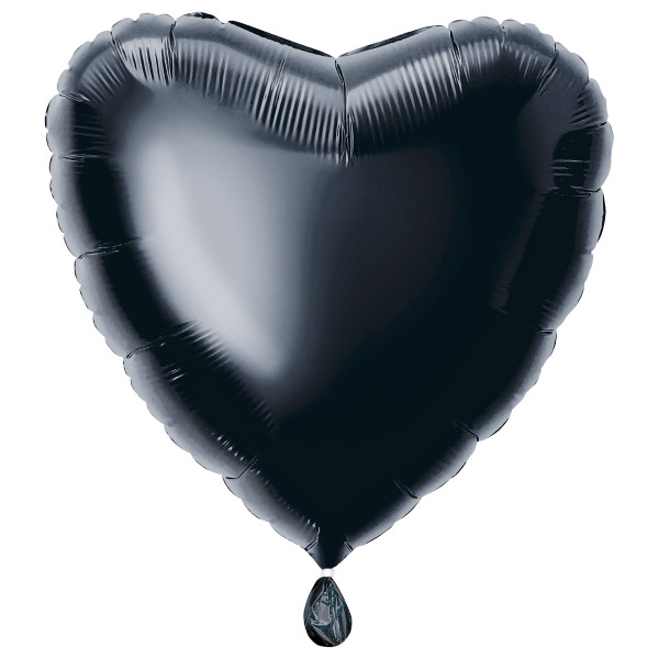 Unique 18" Black Solid Heart Foil Balloon, Packaged - 52960*