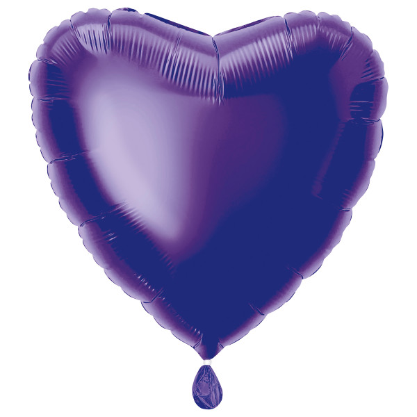 Unique 18" Deep Purple Solid Heart Foil Balloon, Packaged - 52956*