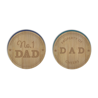 GEM - Father's Day Wooden Engraved Coasters -FAT7805