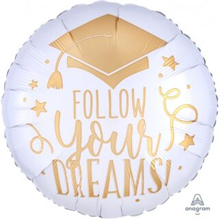 Anagram - Follow Your Dreams White & Gold Standard Pkt - 18