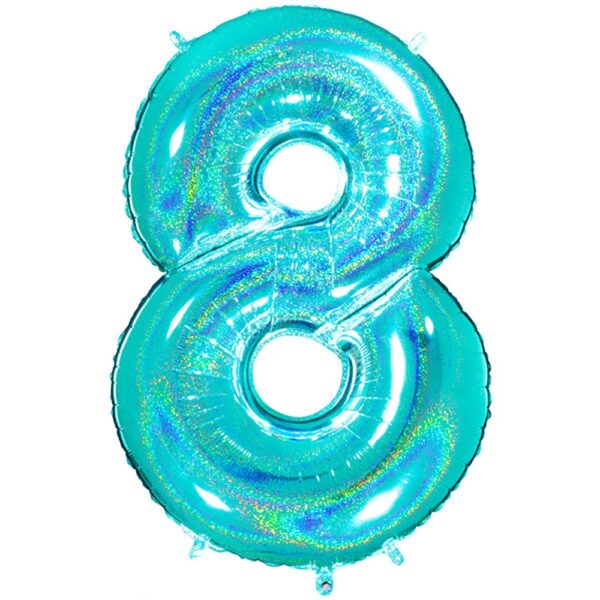 Grabo 40" Glitter Holographic Tiffany Number 8 Pkt - 778GHTI