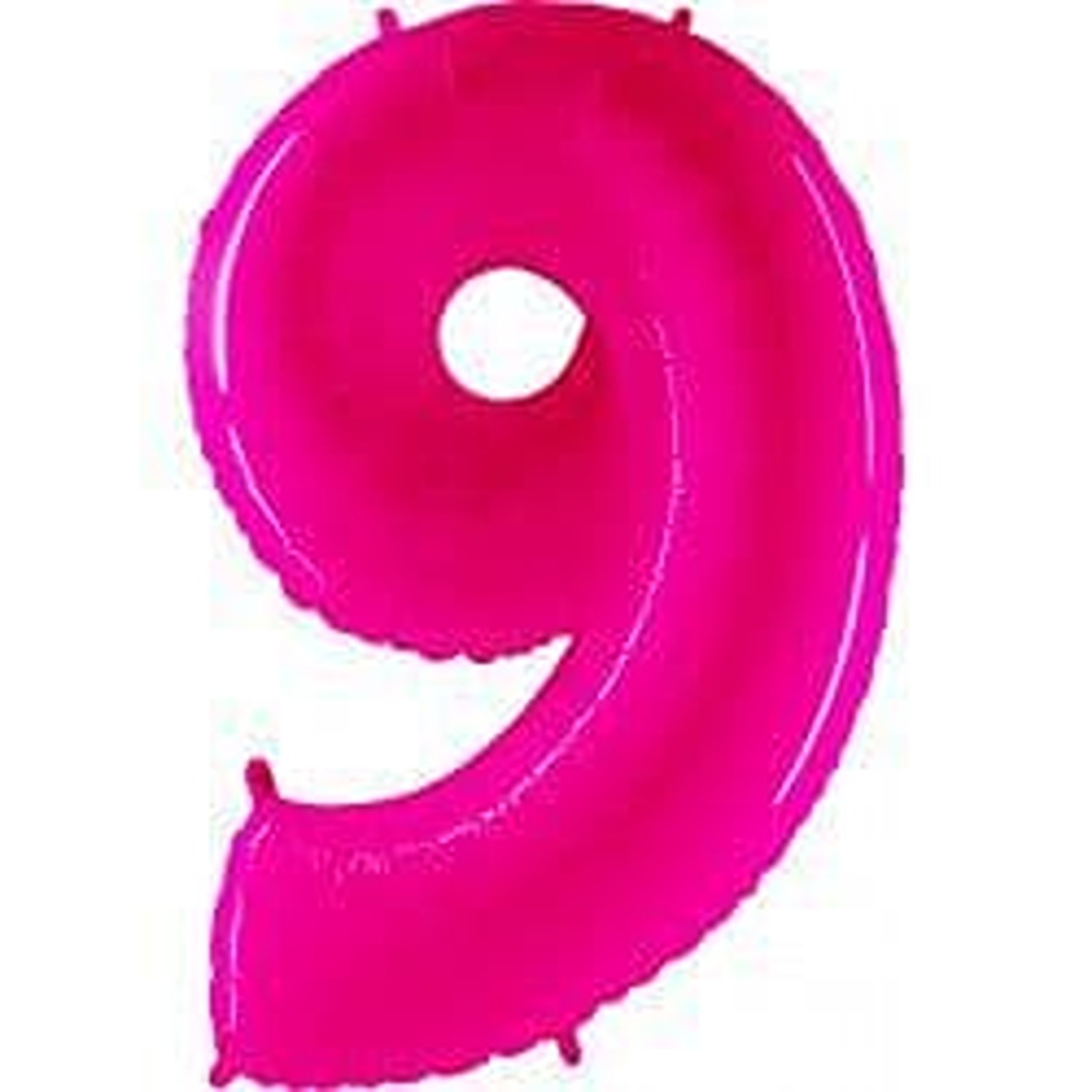 Grabo 40" Shiny Hot Pink Number 9 Pkt - 929WSP-P