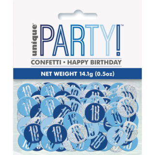 Birthday Blue Glitz Number 18 Confetti, .5oz