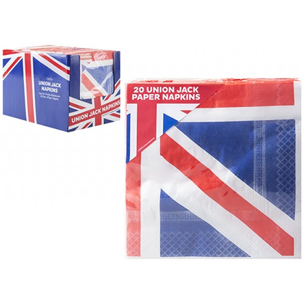 PMS - Union Jack 3 Ply Napkins - 20ct - 321025