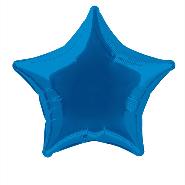 Unique 20" Royal Blue Solid Star Foil Balloon, Packaged - 53324*