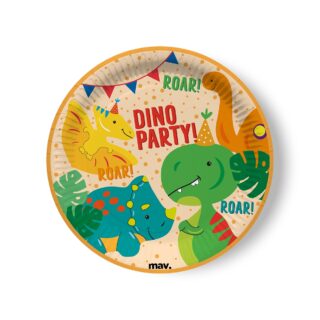 DINO PARTY PLATES  22,7cm (8pz) - PL23DP06